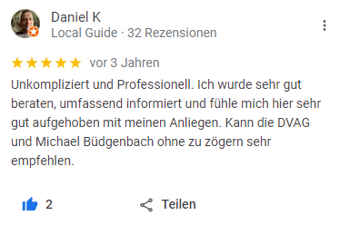 Google-Bewertung von Daniel K.