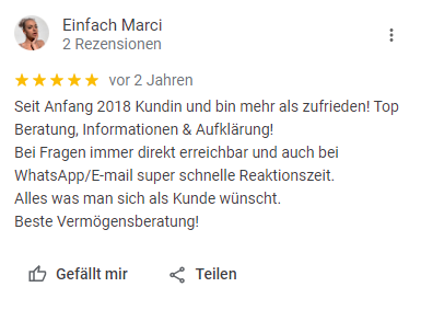 Google-Bewertung, Kundin seit 2018